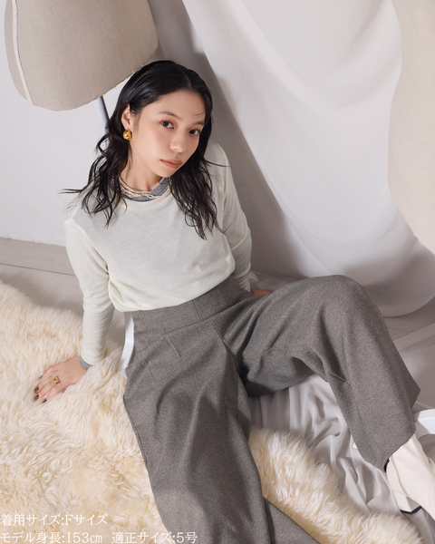 画像をギャラリービューアに読み込む, 低身長向けトップス/低身長用/小柄ワトップス/小柄用/147㎝/SSサイス/XSサイズ/インナー/クルーニット/低身長/ウール/ウールインナー/レイヤード/重ね着