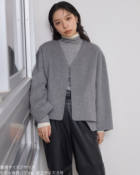 画像をギャラリービューアに読み込む, カシミヤ混リバーレイヤードコート(Japan Fabric)【808】