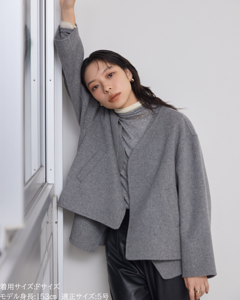 画像をギャラリービューアに読み込む, カシミヤ混リバーレイヤードコート(Japan Fabric)【808】