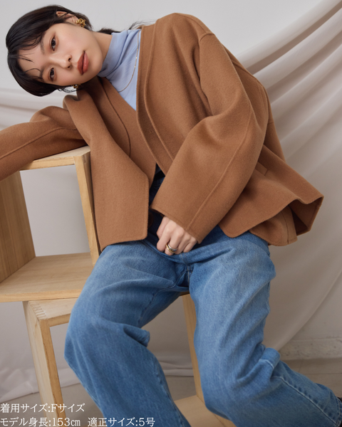 画像をギャラリービューアに読み込む, カシミヤ混リバーレイヤードコート(Japan Fabric)【808】