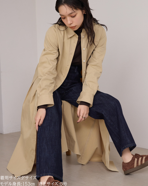 画像をギャラリービューアに読み込む, クリースラインシャツワンピース【819】