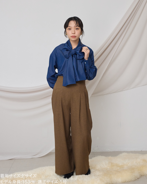 画像をギャラリービューアに読み込む, リュクスファブリックボウタイブラウス【823】