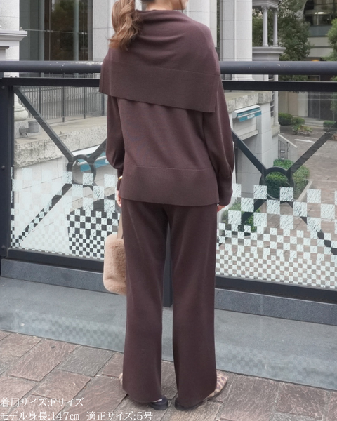 画像をギャラリービューアに読み込む, 低身長向けトップス/低身長用/小柄ワトップス/小柄用/147㎝/SSサイス/XSサイズ/インナー/クルーニット/低身長/ウール/ウールインナー/カーデ風ストール付き/デザインニット