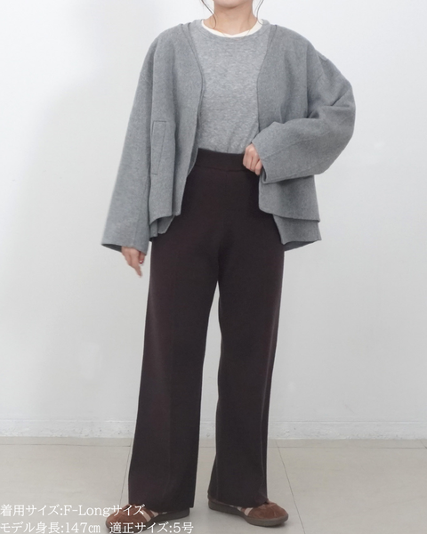 画像をギャラリービューアに読み込む, 低身長パンツ/低身長用ボトム/ボトム/小柄用/XSサイズ/SSサイズ/147㎝/低身長ブランド/低身長ニットパンツ/ニットパンツ/お直し不要/脚長効果/ウールパンツ/ウール100%