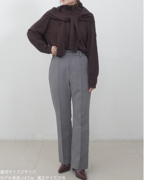 画像をギャラリービューアに読み込む, 低身長向けトップス/低身長用/小柄ワトップス/小柄用/147㎝/SSサイス/XSサイズ/インナー/クルーニット/低身長/ウール/ウールインナー/カーデ風ストール付き/デザインニット