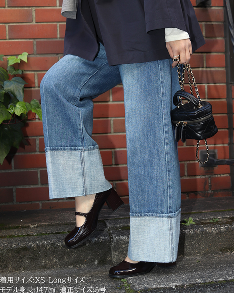 画像をギャラリービューアに読み込む, 低身長パンツ/低身長用ボトム/ボトム/デニムパンツ/小柄用/XSサイズ/SSサイズ/147㎝/低身長ブランド/低身長デニムパンツ/韓国風/小柄韓国/デニム/ロールアップデニム/低身長/小柄/小柄デニム