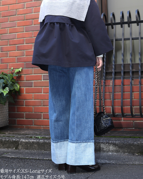 画像をギャラリービューアに読み込む, 低身長パンツ/低身長用ボトム/ボトム/デニムパンツ/小柄用/XSサイズ/SSサイズ/147㎝/低身長ブランド/低身長デニムパンツ/韓国風/小柄韓国/デニム/ロールアップデニム/低身長/小柄/小柄デニム