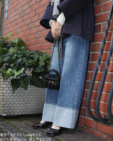 画像をギャラリービューアに読み込む, 低身長パンツ/低身長用ボトム/ボトム/デニムパンツ/小柄用/XSサイズ/SSサイズ/147㎝/低身長ブランド/低身長デニムパンツ/韓国風/小柄韓国/デニム/ロールアップデニム/低身長/小柄/小柄デニム