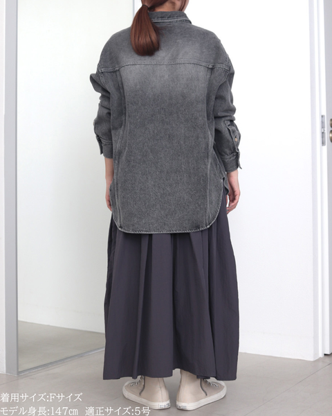 画像をギャラリービューアに読み込む, 小柄ブランド/低身長ブランド/低身長/小柄/小柄シャツ/デニムシャツ/リボンシャツ