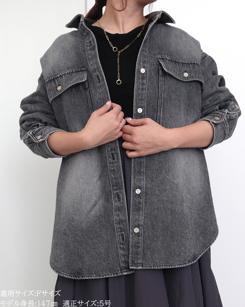 画像をギャラリービューアに読み込む, 小柄ブランド/低身長ブランド/低身長/小柄/小柄シャツ/デニムシャツ/リボンシャツ