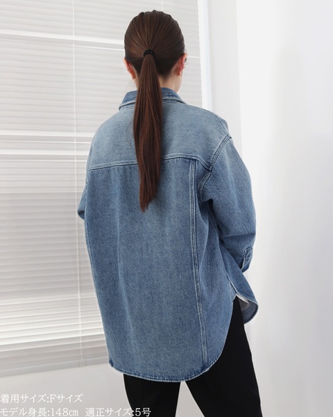 画像をギャラリービューアに読み込む, 小柄ブランド/低身長ブランド/低身長/小柄/小柄シャツ/デニムシャツ/リボンシャツ