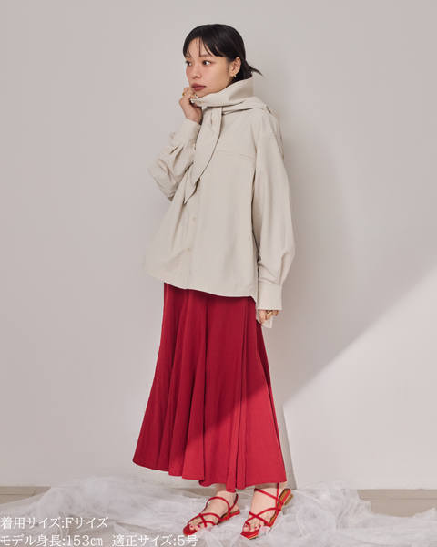 画像をギャラリービューアに読み込む, 小柄/低身長/147cm/フレアスカート/マーメイドスカート/撥水スカート/梅雨コーデ/雨の日コーデ/夏スカート/脚長効果/細見え/ウエストゴム/ポケット付き/軽やか素材/低身長コーデ