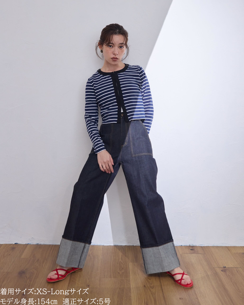 画像をギャラリービューアに読み込む, 低身長パンツ/低身長用ボトム/ボトム/デニムパンツ/小柄用/XSサイズ/SSサイズ/147㎝/低身長ブランド/低身長デニムパンツ/韓国風/小柄韓国/デニム/ロールアップデニム/低身長/小柄/小柄デニム