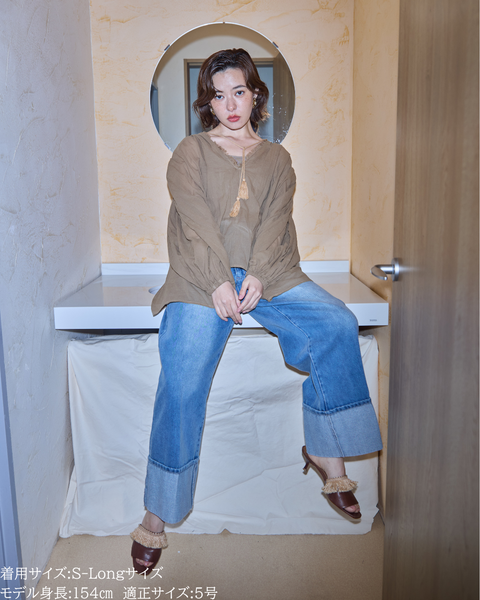 画像をギャラリービューアに読み込む, 低身長パンツ/低身長用ボトム/ボトム/デニムパンツ/小柄用/XSサイズ/SSサイズ/147㎝/低身長ブランド/低身長デニムパンツ/韓国風/小柄韓国/デニム/ロールアップデニム/低身長/小柄/小柄デニム