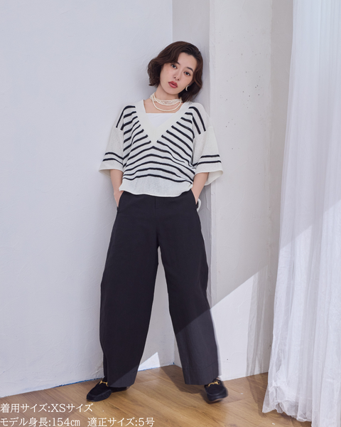 画像をギャラリービューアに読み込む, 小柄ブランド / 低身長ブランド / 低身長 / 小柄 / リネンストレートパンツ / ストレートパンツ / リネンパンツ / 低身長パンツ / 低身長セットアップ / セットアップ / 小柄パンツ / 低身長ボトムス