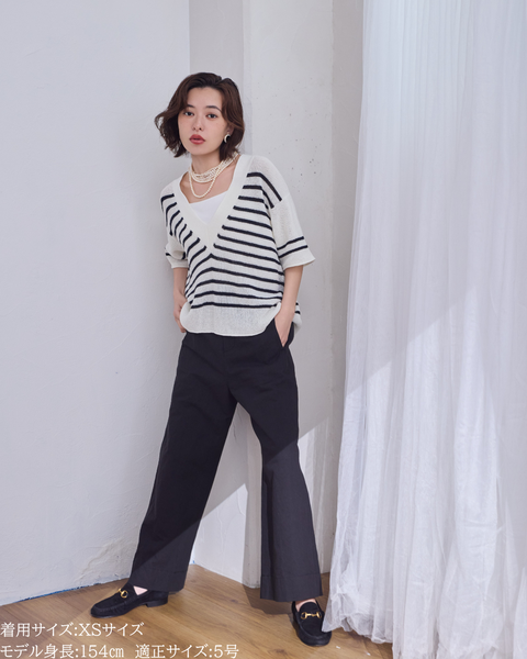 画像をギャラリービューアに読み込む, 小柄ブランド / 低身長ブランド / 低身長 / 小柄 / リネンストレートパンツ / ストレートパンツ / リネンパンツ / 低身長パンツ / 低身長セットアップ / セットアップ / 小柄パンツ / 低身長ボトムス