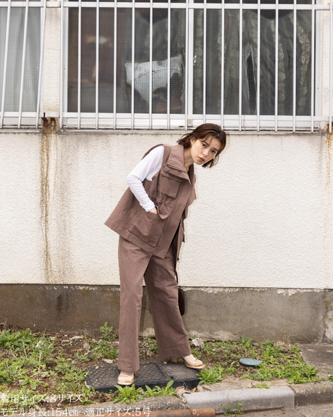 画像をギャラリービューアに読み込む, 小柄ブランド / 低身長ブランド / 低身長 / 小柄 / リネンストレートパンツ / ストレートパンツ / リネンパンツ / 低身長パンツ / 低身長セットアップ / セットアップ / 小柄パンツ / 低身長ボトムス