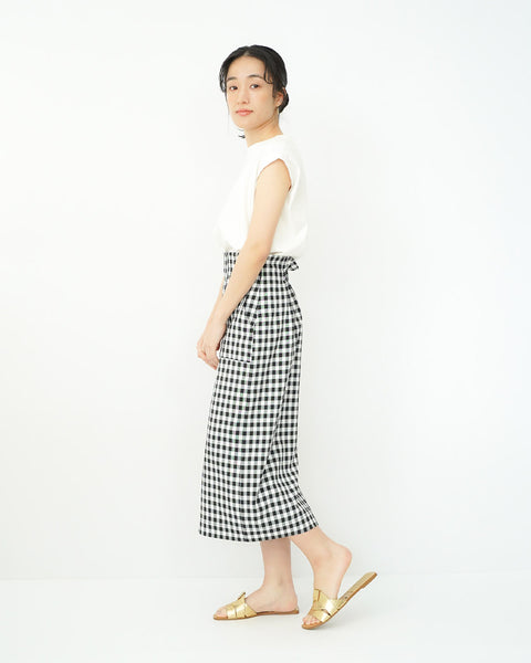 画像をギャラリービューアに読み込む, ギンガムIラインスカート【658】