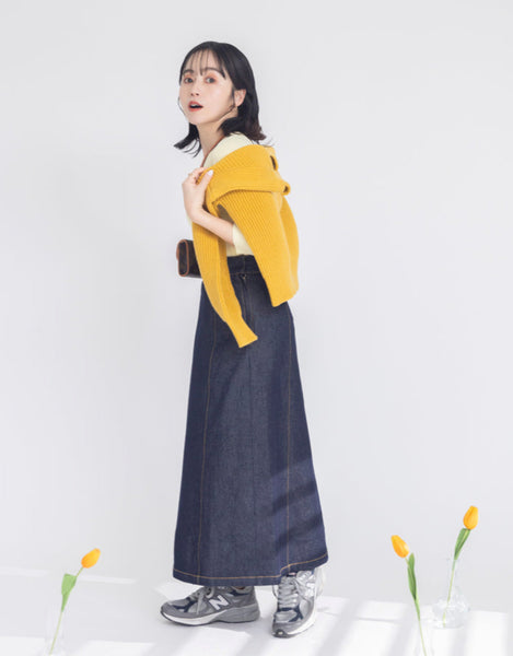 画像をギャラリービューアに読み込む, 低身長スカート/小柄スカート/低身長スカート/お直しいらず/低身長用/小柄用/低身長用ボトム/デニムスカート/小柄デニムスカート/低身長デニムスカート