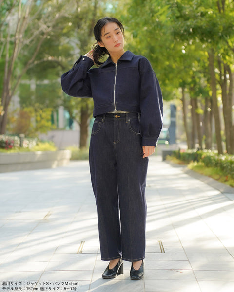 画像をギャラリービューアに読み込む, 低身長ジャケット/小柄ジャケット/低身長アウター/お直しいらず/低身長用/小柄用/低身長用羽織/デニム/小柄デニム/低身長デニム/デニムジャケット/小柄デニムジャケット