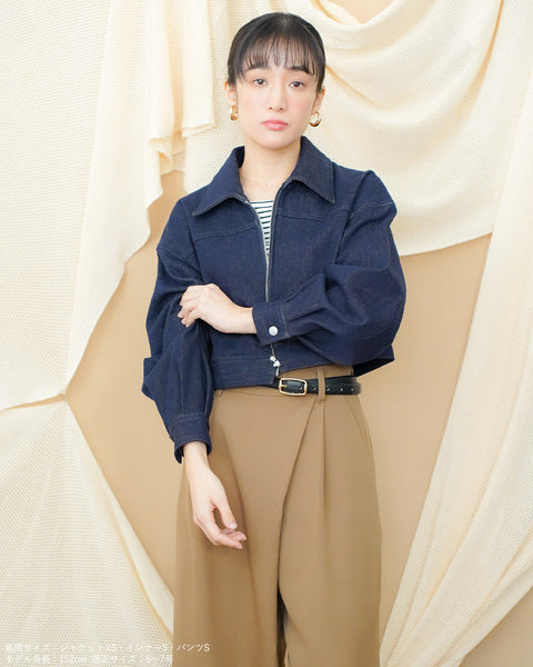 画像をギャラリービューアに読み込む, 低身長ジャケット/小柄ジャケット/低身長アウター/お直しいらず/低身長用/小柄用/低身長用羽織/デニム/小柄デニム/低身長デニム/デニムジャケット/小柄デニムジャケット