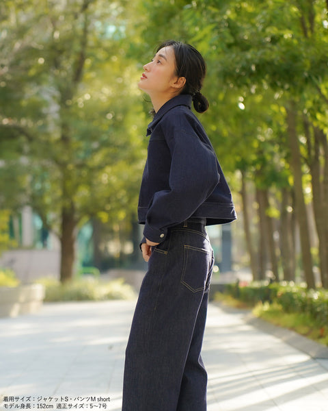 画像をギャラリービューアに読み込む, 低身長ジャケット/小柄ジャケット/低身長アウター/お直しいらず/低身長用/小柄用/低身長用羽織/デニム/小柄デニム/低身長デニム/デニムジャケット/小柄デニムジャケット