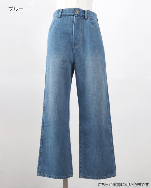 画像をギャラリービューアに読み込む, ベーシックストレートデニムパンツ【829】