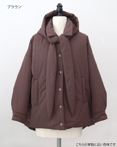 画像をギャラリービューアに読み込む, 低身長向けアウター/低身長向けコート/小柄アウター/小柄コート/アウター/コート/低身長/2025AW/パッファーコート/中綿コート/リボン/コーチ風ジャケット