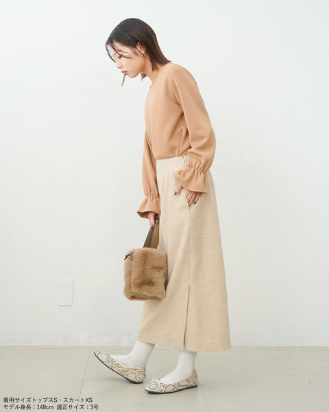 画像をギャラリービューアに読み込む, ヘリンボーンウールスカート(Japan Fabric)【567】