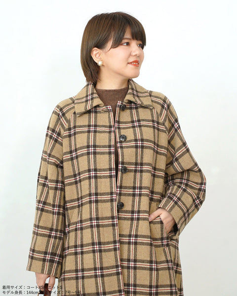画像をギャラリービューアに読み込む, 147 オリジナルチェックウールコート(Japan Fabric)【542】