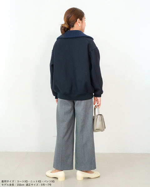 画像をギャラリービューアに読み込む, 2wayニット襟ブルゾン【313】