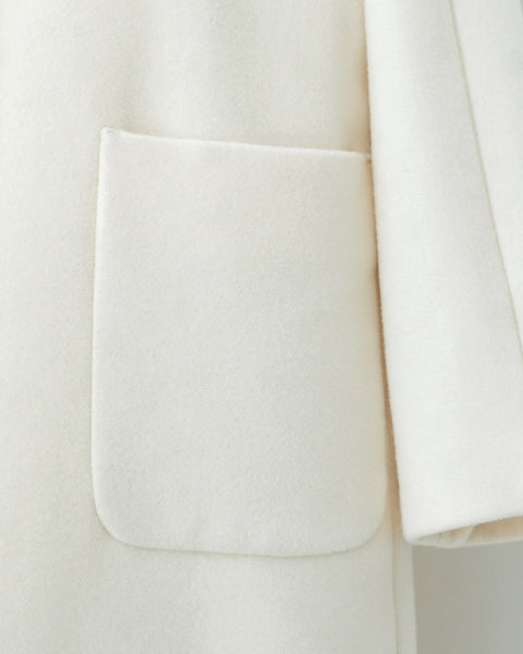 画像をギャラリービューアに読み込む, ノーカラーウールロングコート(Japan Fabric)【561】