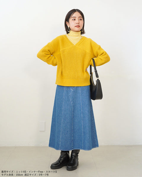 画像をギャラリービューアに読み込む, 低身長スカート/小柄スカート/低身長スカート/お直しいらず/低身長用/小柄用/低身長用ボトム/デニムスカート/小柄デニムスカート/低身長デニムスカート