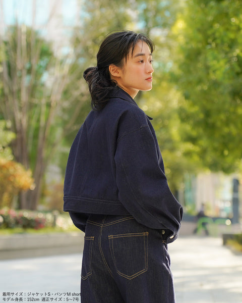 画像をギャラリービューアに読み込む, 低身長ジャケット/小柄ジャケット/低身長アウター/お直しいらず/低身長用/小柄用/低身長用羽織/デニム/小柄デニム/低身長デニム/デニムジャケット/小柄デニムジャケット