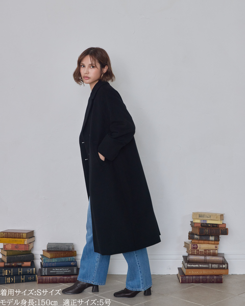 画像をギャラリービューアに読み込む, 低身長向けアウター/低身長向けコート/小柄アウター/小柄コート/アウター/コート/低身長/2025AW/ウールコート/国産上質生地