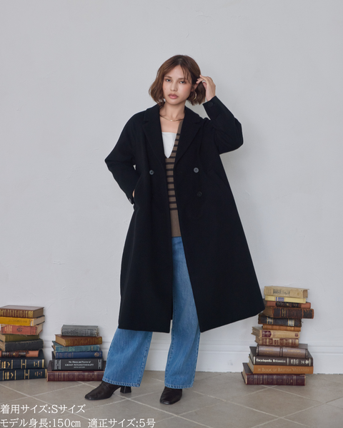 画像をギャラリービューアに読み込む, 低身長向けアウター/低身長向けコート/小柄アウター/小柄コート/アウター/コート/低身長/2025AW/ウールコート/国産上質生地