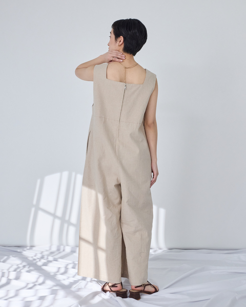 画像をギャラリービューアに読み込む, 低身長パンツ/低身長用ボトム/ボトム/リネンオーバーオール/小柄用/XSサイズ/SSサイズ/147㎝/低身長ブランド/低身長ハイウエストパンツ