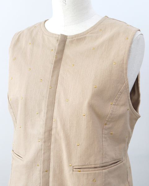 画像をギャラリービューアに読み込む, エンブロイダリーペプラムベスト(セットアップ可能)【801】