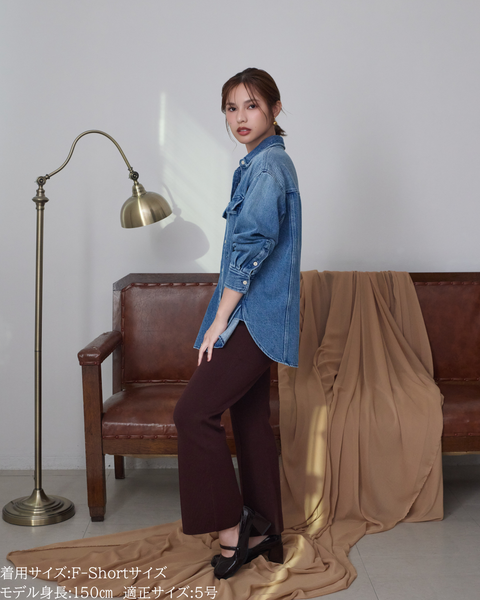 画像をギャラリービューアに読み込む, 低身長パンツ/低身長用ボトム/ボトム/2WAYパンツ/小柄用/XSサイズ/SSサイズ/147㎝/低身長ブランド/低身長ニットパンツ/ニットパンツ/お直し不要/脚長効果