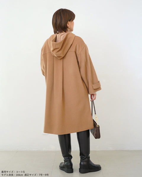 画像をギャラリービューアに読み込む, リラックスフードウールコート(Japan Fabric)【559】
