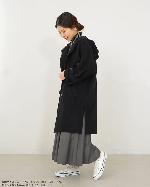 画像をギャラリービューアに読み込む, リラックスフードウールコート(Japan Fabric)【559】