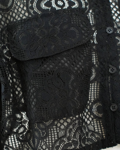 画像をギャラリービューアに読み込む, レースクロップドシャツ【654】