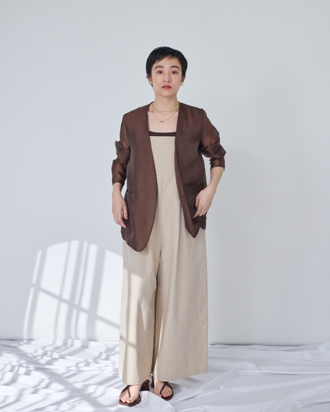 画像をギャラリービューアに読み込む, 低身長パンツ/低身長用ボトム/ボトム/リネンオーバーオール/小柄用/XSサイズ/SSサイズ/147㎝/低身長ブランド/低身長ハイウエストパンツ