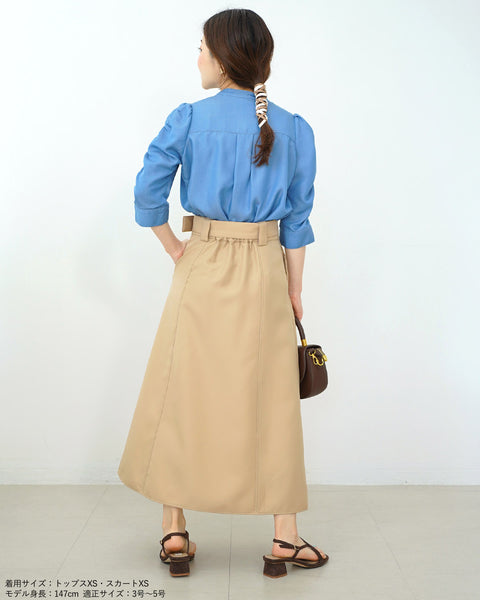 画像をギャラリービューアに読み込む, ベルト付きボタンAラインスカート【505】