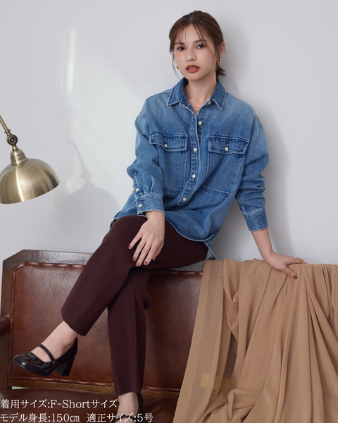 画像をギャラリービューアに読み込む, 低身長パンツ/低身長用ボトム/ボトム/2WAYパンツ/小柄用/XSサイズ/SSサイズ/147㎝/低身長ブランド/低身長ニットパンツ/ニットパンツ/お直し不要/脚長効果