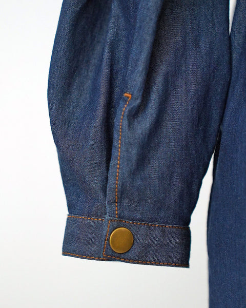 画像をギャラリービューアに読み込む, ドロストデニム調ワンピース【631】