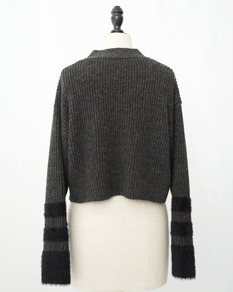 画像をギャラリービューアに読み込む, 袖シャギーVネックカーディガン【618】