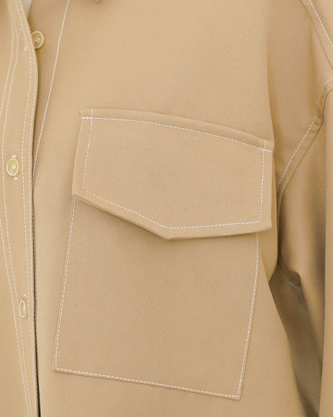 画像をギャラリービューアに読み込む, ストライプ配色シャツジャケット(セットアップ可能)【528】