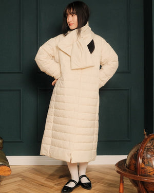 マフラー付きリバーシブル中綿コート【562】