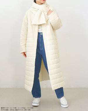 マフラー付きリバーシブル中綿コート【562】